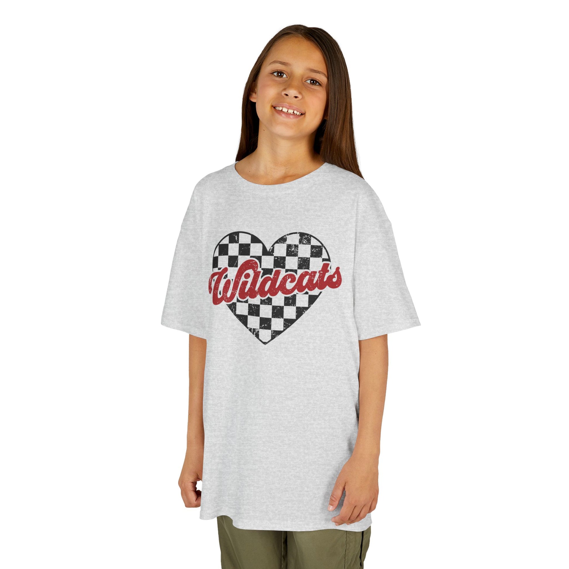 Girls Cotton Wildcat Heart Tee