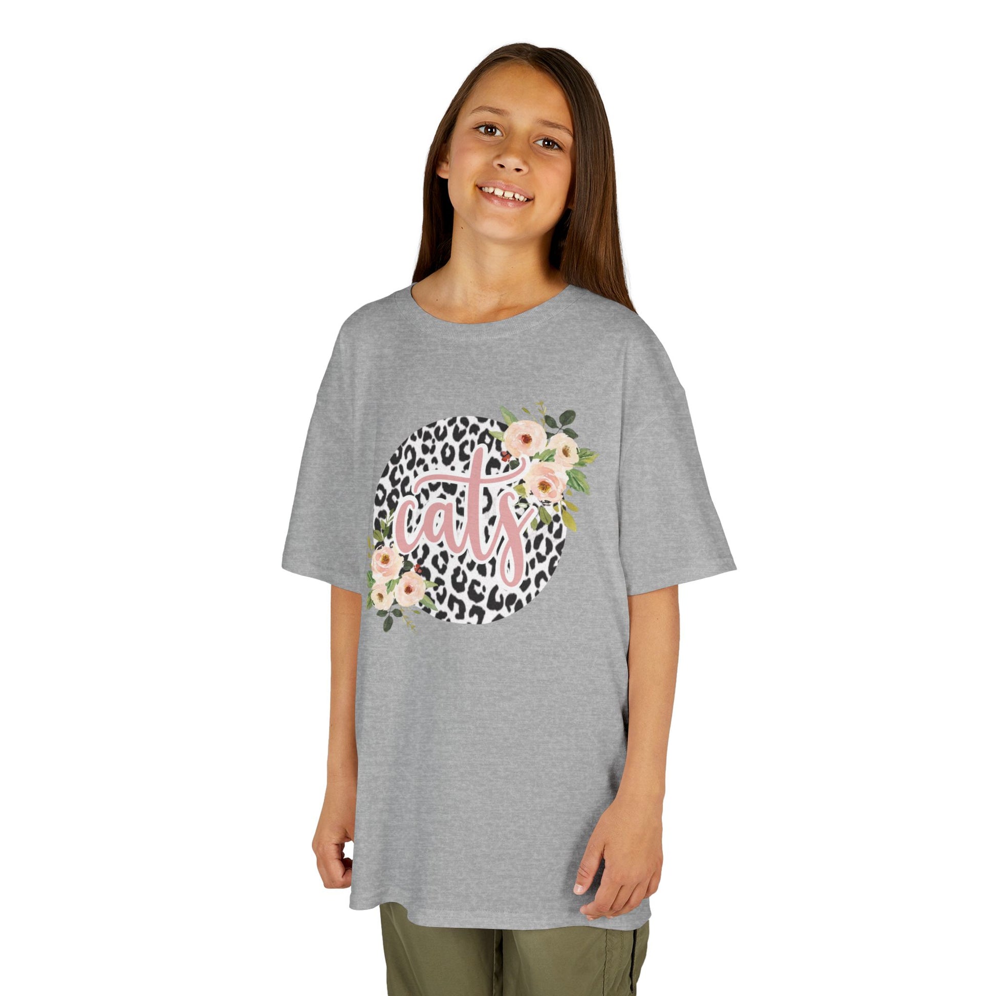 Girls Cotton Calallen Floral Leopard Tee