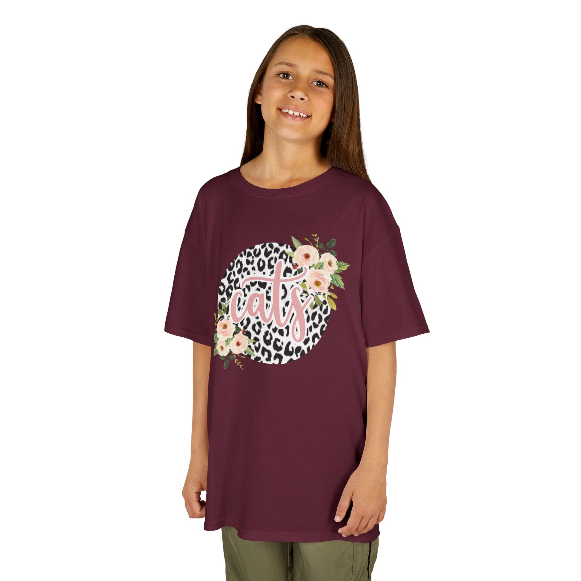 Girls Cotton Calallen Floral Leopard Tee