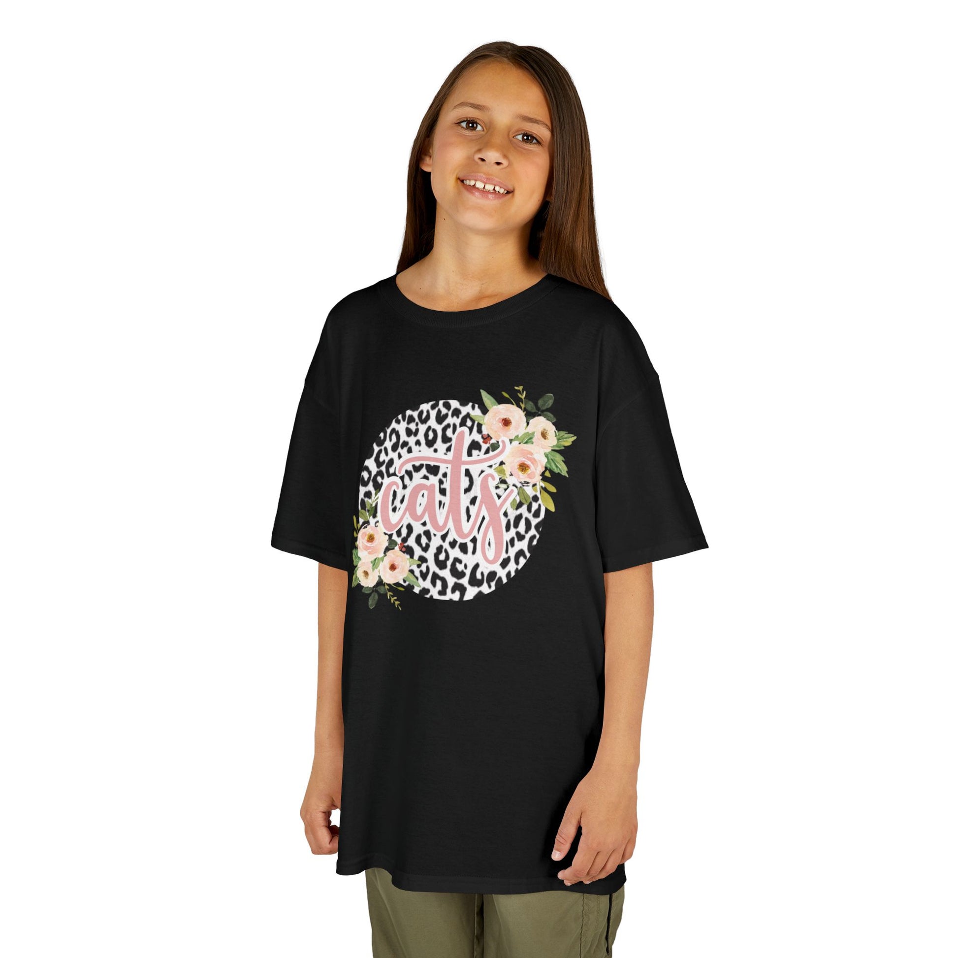 Girls Cotton Calallen Floral Leopard Tee