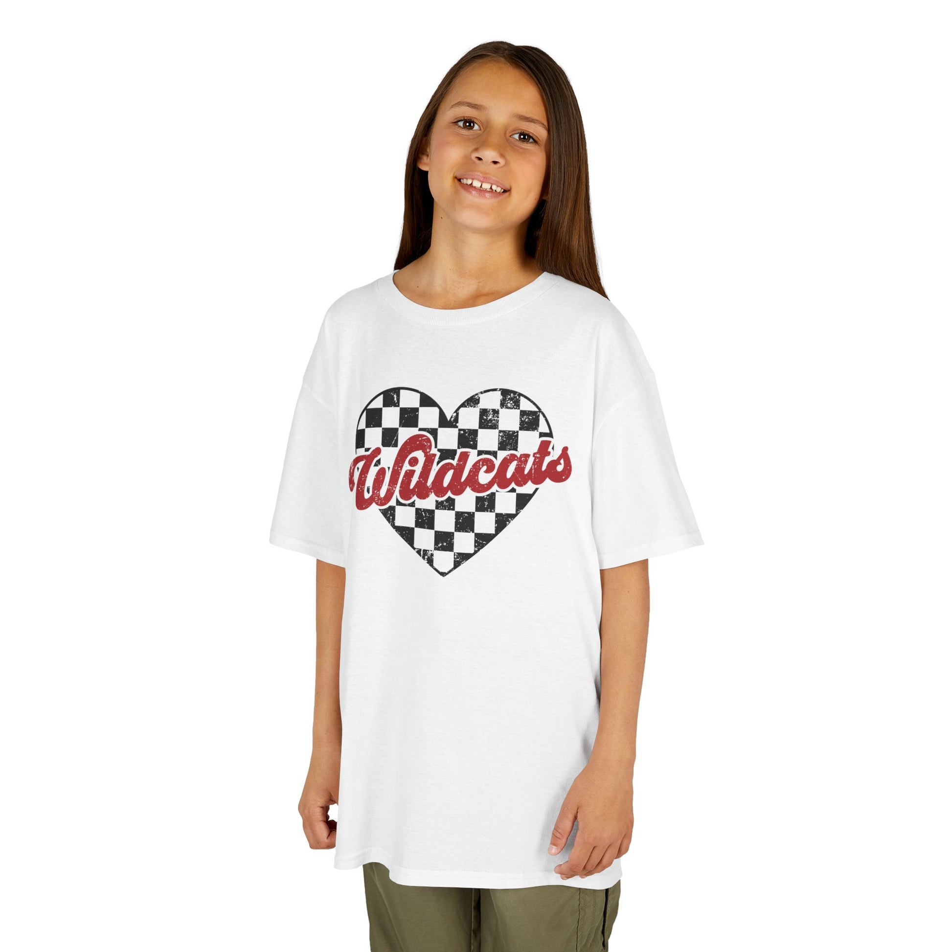 Girls Cotton Wildcat Heart Tee