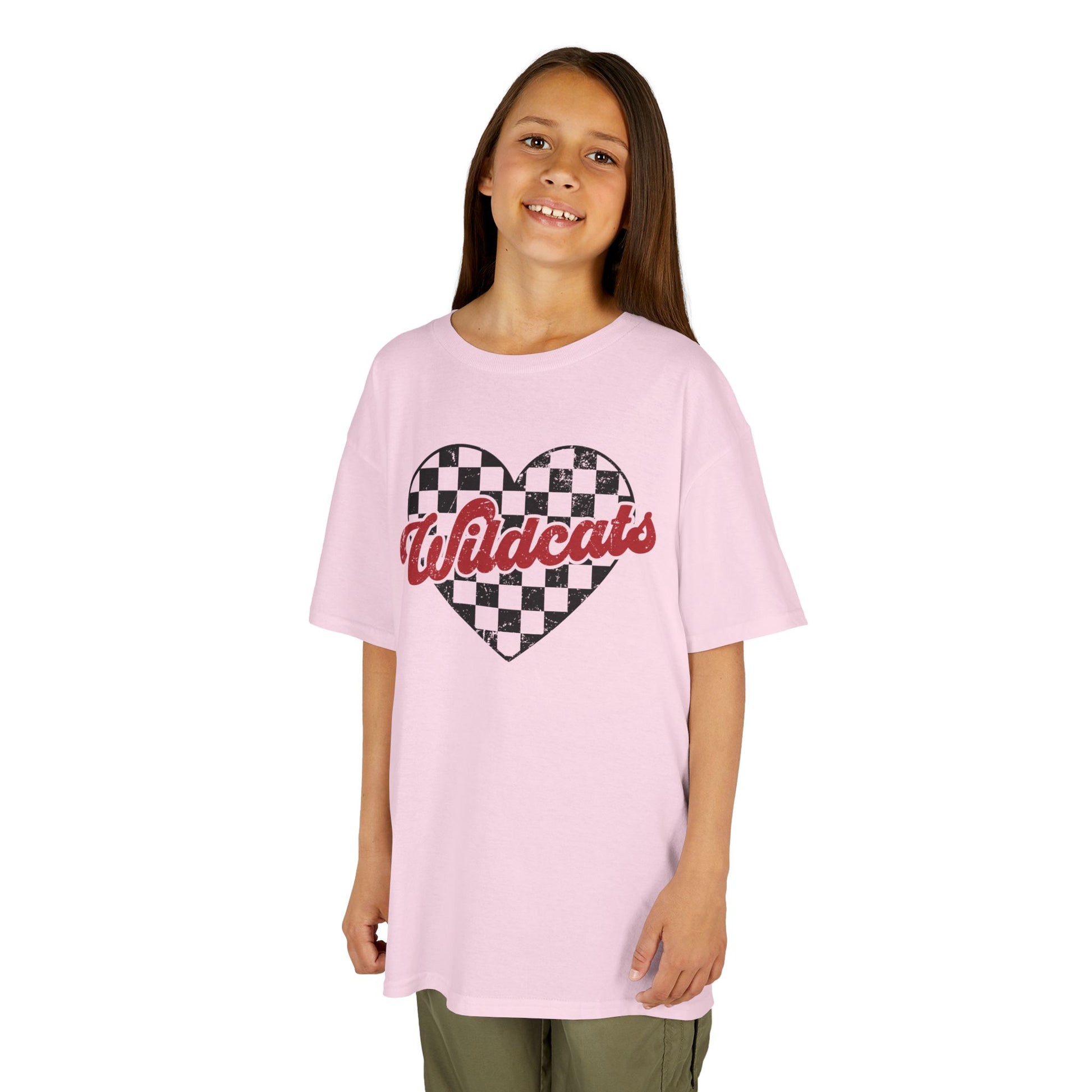 Girls Cotton Wildcat Heart Tee